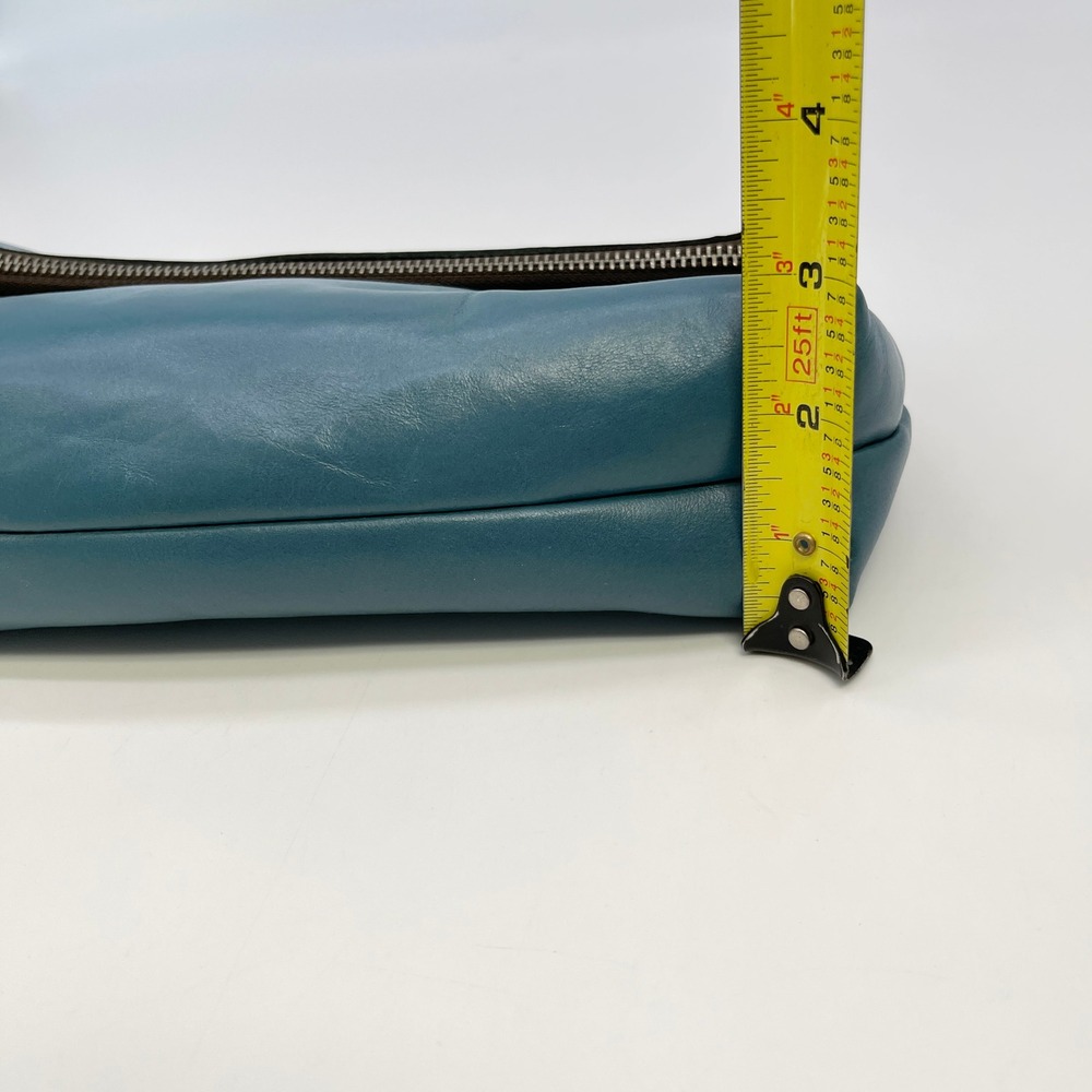 Patricia Nash Valerie Foldover Wristlet Clutch Blue Leather Minimalist Boho Chic - Picture 14 of 16